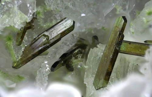 vugnasmineralblog:    Olivenite Cornwallite & Agardite-(Ce)Clara Mine, Wolfach, Black Forest, Baden-Württemberg, Germany  