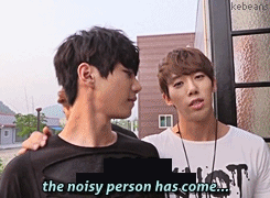 kebeans:kiseop being so fascinated by a dog that he needed to share his excitement with hoon and jun