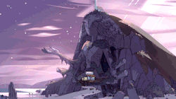 phizzybear:  GIF of the temple from Steven Universe in day/night timelapse.