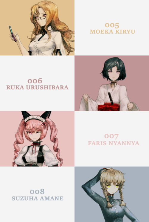 lucinasfalchion:  Get to know me: Favourite Anime Series ♡  [1/?] Steins;Gate