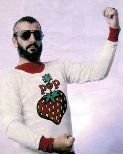 The famous strawberry &lsquo;pop&rsquo; shirt-as worn by many celebrities of the time.