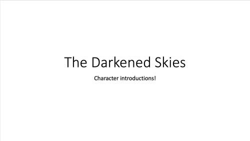 The Darkened Skies charactrer introduction part one!!!!taglist (ask to +/-): @bebewrites @kainablue 