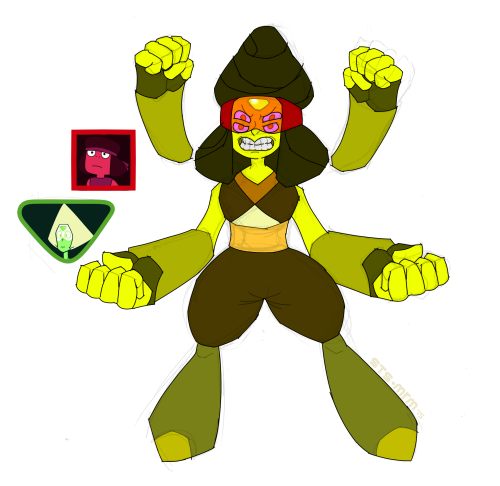 dou-hong:  stasmaromi:    Dou Hong-inspired gem-fusions! Part 2:  Peridot fusions (except for Amethyst+Peridot, she’s in the previous post)  SUPERSTAR! These look awesome!