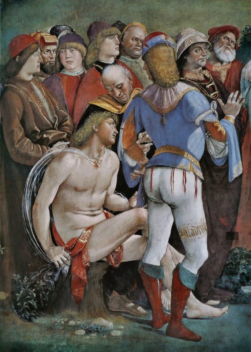 Luca Signorelli, Testamento e morte di Mosè (Testament and Death of Moses) (detail), 1482
