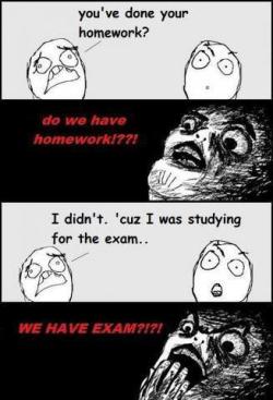 funnyhub:  Funny Rage Comics - Have you done your homework?