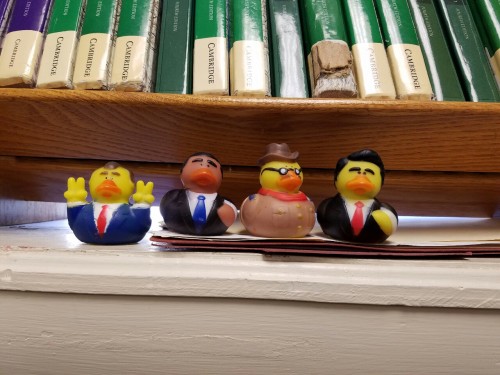 wickedlittlecritta:mythicalmagistra:Meet Barak Duckama, Tricky Duck and help me name the other two!t