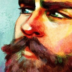 roagui:  Trying out some new brushes! I did something entirely different that everything I’m used to…. This is totally new for me… And I like it!  #detail #digitalpaint #illustration #beard #muchomuchacho #roagui