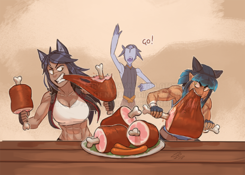 Reward for Rogan, Mika and his character Brooke having an anime meat showdown. Support me on Patreon