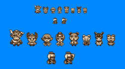 gameboydemakes:  Singled out assets of all the characters used in the Animal Crossing demake, along with bait/lure assets that were just nice bonuses I felt like doing =].  (Also if you were wondering who the extra villagers I made myself were, they
