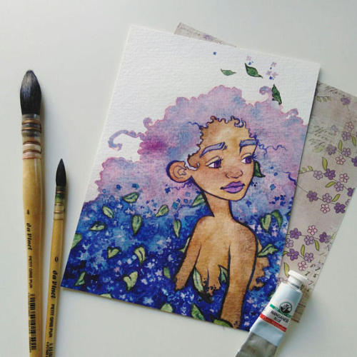 &ldquo;Lilac&rdquo; 13x18cm Watercolor Illustration //meirha