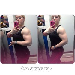 bigbicepsgirls:  Arms and a bit of back action today…