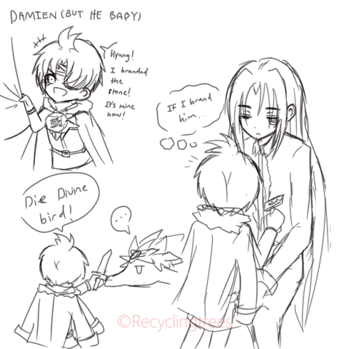  (Baby) Damien Shenanigans UwU Friends and I were just having fun making fun of Damien to try and ge