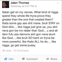 soranda:  madblackgirl:  poeticdarkbeauty:  foreverdestiny:  niggasandcomputers:  baremidriffs7:  tru  Ain’t this same boy try go Super sayin  lool  lol but this is the truth in ebonics  I’m friends with this nigga on facebook his posts truly are