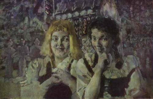 Hansel and Gretel, 1896, Mikhail VrubelMedium: oil,canvashttps://www.wikiart.org/en/mikhail-vrubel/h