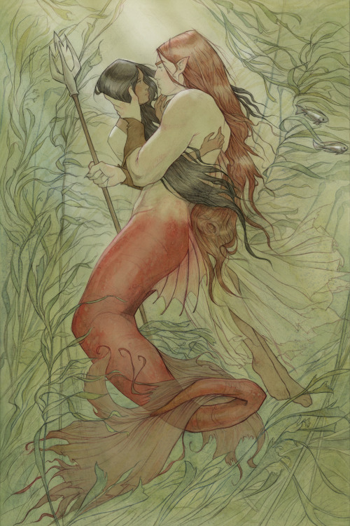 ekbelsher: Finally got around to painting this sketch I drew for Mermay last year  Who says Neptune 