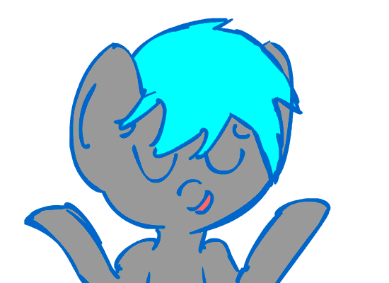 I just got a new tablet today, and it works fine with my computer so now I could use other programs.  So I tried to do a thing.  It looks like it a pony with only a mane on the top and it’s shrugging upwards.  it was a fun little thing, but man