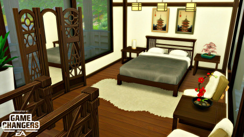 AkaibaraYour Sims will absolutely love this Japanese-inspired house! ‘Akaibara’ is a cha