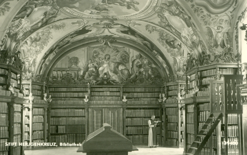 Heiligenkreuz Abbey (est. 1133): the library (c. 1915).