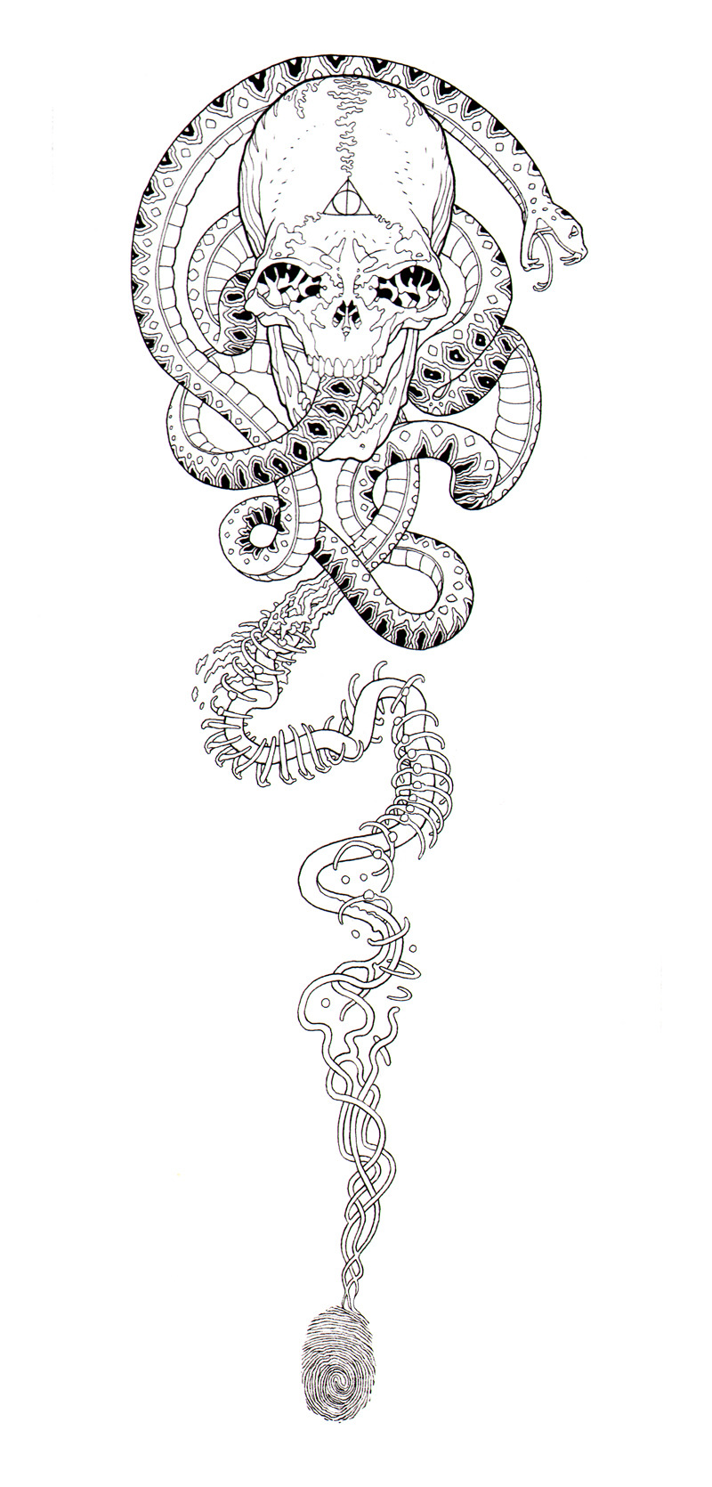 rottenoak:  The Dark Mark ~ Tattoo design November 2012 4.5x11” Other true Death