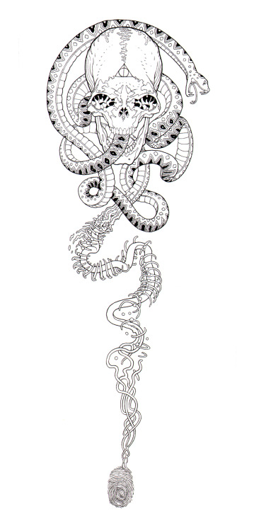 rottenoak:  The Dark Mark ~ Tattoo design November 2012 4.5x11” Other true Death Eaters interested in receiving the Dark Mark, feel free to send me an email. fransboukas@gmail.com 