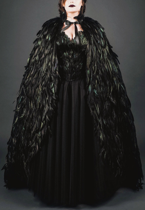 Xiaolin Design ‘Maleficent’ & ‘Black Swan’ Haute Couture Cape and Gown [x] [x]