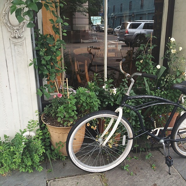eahrth:  look at this cute bicycle downtown 