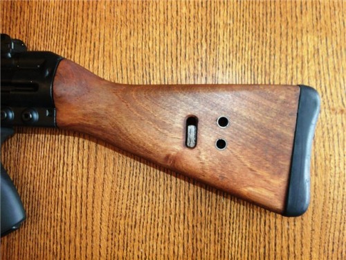 gunrunnerhell:  Face I know someone is going to point out seeing a face in the stock of the previous post regarding the PTR-91, so here it is. If you’re wondering, the two “eyes” are actually meant to hold the pair of pins securing the stock to