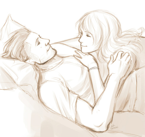 annaoi: A Lazy Morning feat. Modern AU Nyx and Luna.