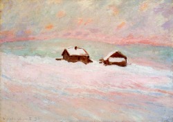 myfairynuffstuff:  Claude Monet - Houses in the Snow, Norway. 1895. Oil on canvas. 