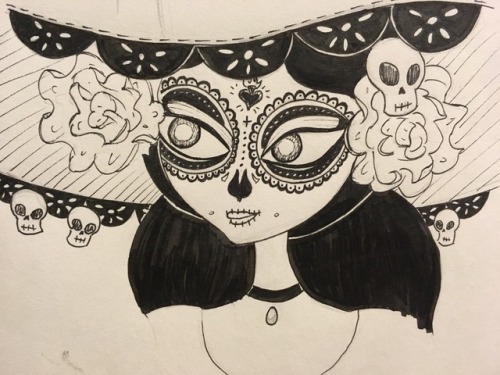 pastrypenguin:La Muerte from Book of LifeI’m not really keeping to the prompts of inktober, but stil