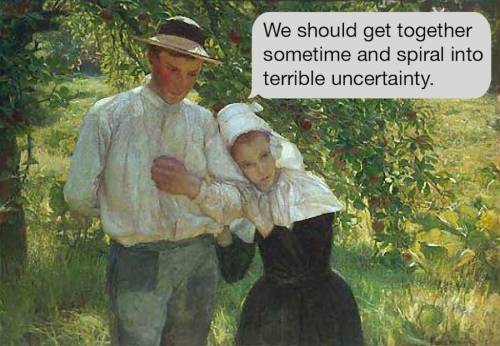 asylum-art-2:    Existentialist Text Messages Juxtaposed on Paintings by April Eileen Henry Instagram TextsFromYour April Eileen HenryExistentialist is an initiative of April Eileen Henry who wanted to converge art and  modern existentialist thoughts