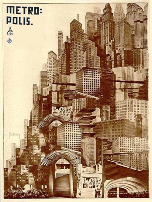Boris Bilinsky, poster artwork for the french release of Metropolis, 1927.1 Cityscape Montage #1 – B