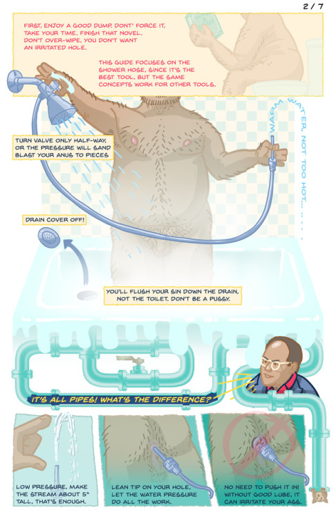 dead-stray-cat:  blindjaw: I just finished writing and illustrating this ass-cleaning guide. Please do share it, all good bottoms need to know this information. You can also share the link outside of Tumblr, easy to remember: http://howtocleanyourass.weeb