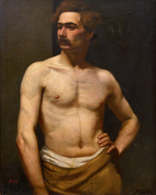 antonio-m:  “Male Model”, c.1873 by Albert Edelfelt (1845–1905). Finnish painter. oil on paper, laid on canvas