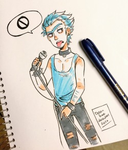 Dylanbeedoodles:  Testing Out A New Doodle Style On A Young Punk Rick 