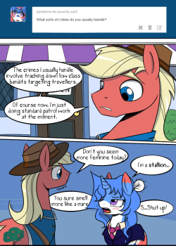 ask-scifresh-pony:  Guess it’s hard to tell sometimes in Canterlot. Question from: questions-for-peachy  x3!