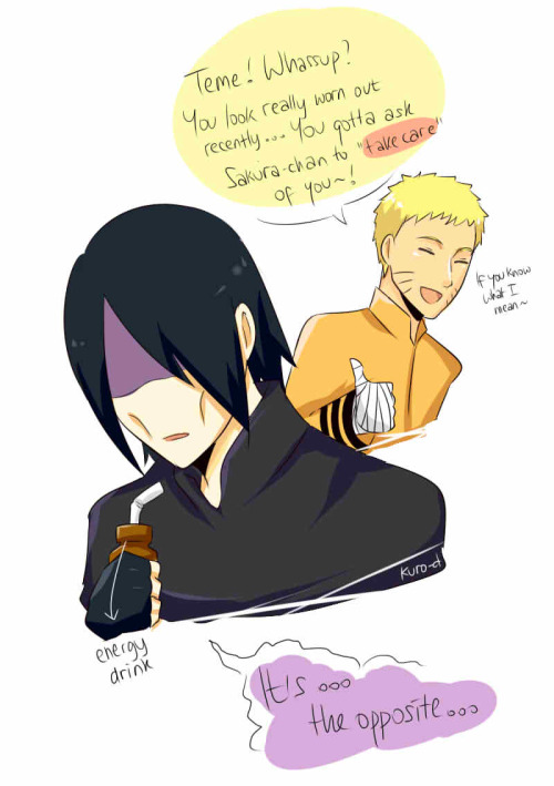 kuro-d:  No complain Sasuke, you got a lot to make up. And you know so well that your wife is a strong woman. 