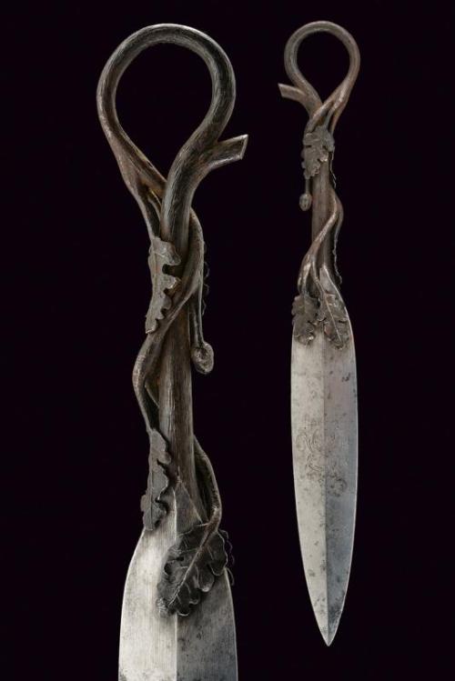 armthearmour: An absolutely stunning dagger with a leaf shaped blade, in which the tang appears to h