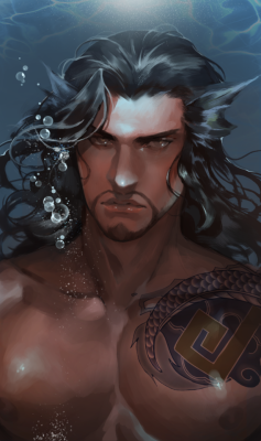 hewdel:  mermaid hanzo