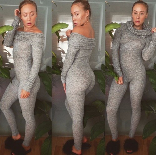 2016 Fashion Slim Hooded Rompers Women Jumpsuit Long Pants Gray Elegant Skinny Long Playsuits Sexy B