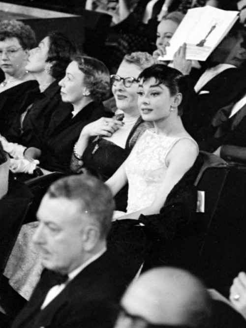 rareaudreyhepburn: Audrey Hepburn photographed at the 26th Annual Academy awards in New York on