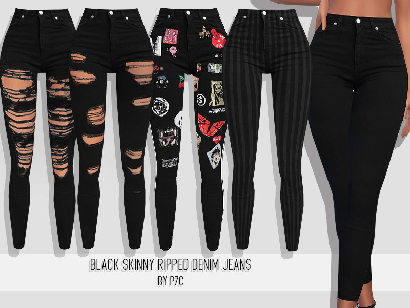 Black Skinny Ripped Denim Jeans Collection ... - Emily CC Finds