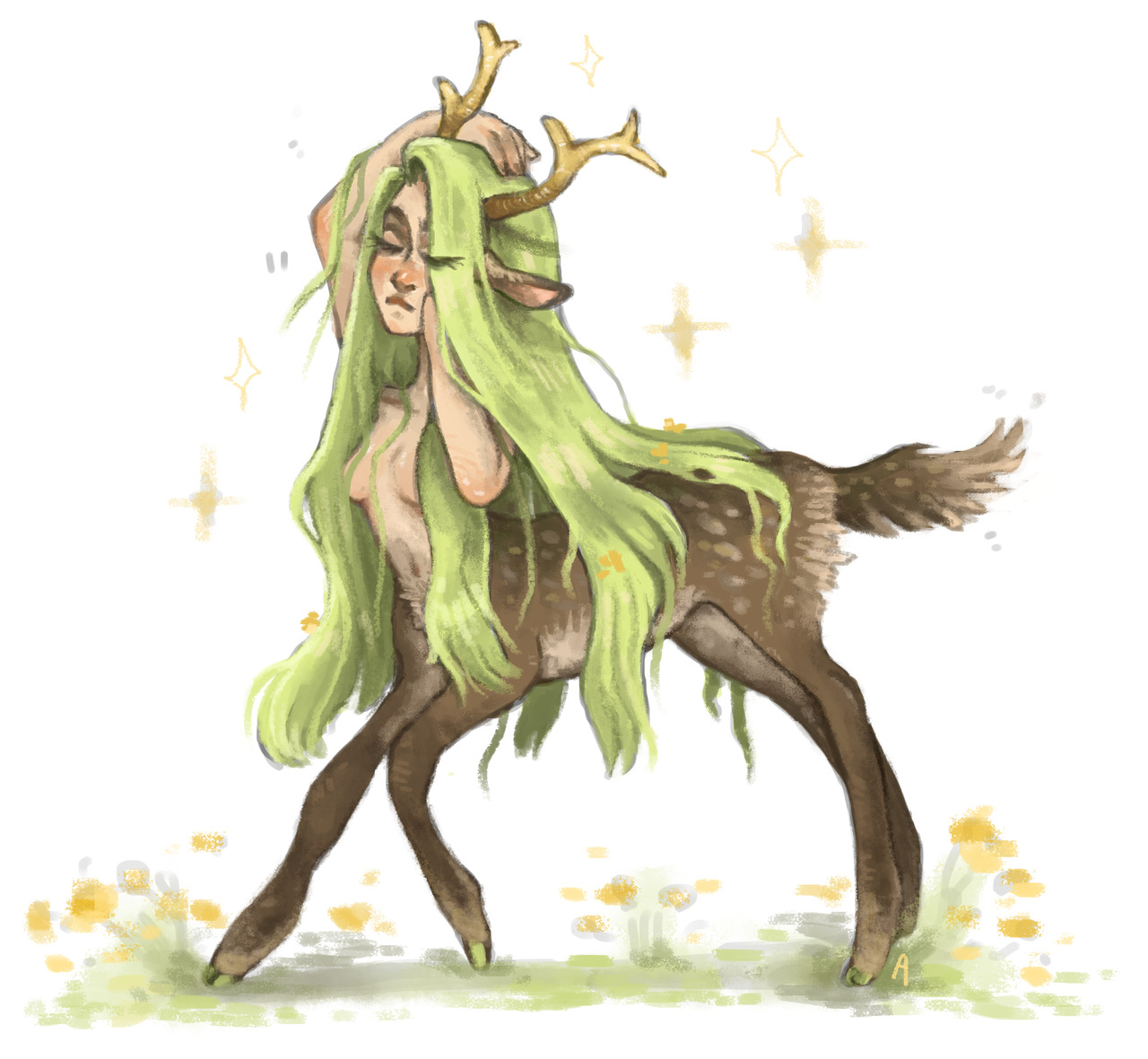 noukiesart: stretching dryad &lt;3