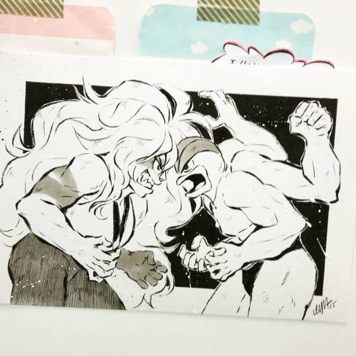 nagai13:  27/31 inktober requested by Matheus Uehara  Request: “Jasper e Machamp se encarando ou em uma competição de fisiculturismo”  Estavamos conversando sobre qualquer coisa quando comento “Não to acostumada a desenhar direito pessoas musculosas…”