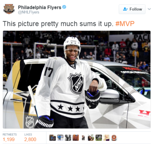 lagonegirl:  psy-fucked: 4mysquad:    WAYNE SIMMONDS NAMED NHL FIRST STAR OF THE WEEK     Wayne Simmonds is the second black player to win #NHLAllStar MVP. Grant Fuhr (1986) was the first.     Wayne Simmonds grew up in Canada, but his NHL career has been