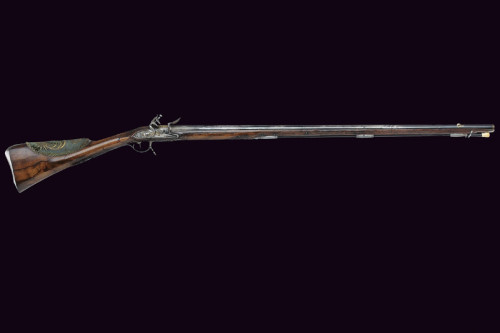 A flintlock fowling musket &ldquo;made for a lady&rdquo; by Hans A. of Zweybrucken, Germany.  Mid 18