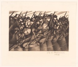 met-drawings-prints: Troops Marching to the Front by Christopher Richard Wynne Nevinson, Drawings and Prints Rogers Fund, 1968 Metropolitan Museum of Art, New York, NYMedium: Drypoint 