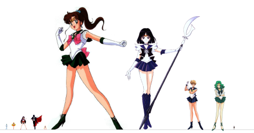 sailorfailures: bisexualusagi: sailor moon au in which everyones height is directly proportional to 