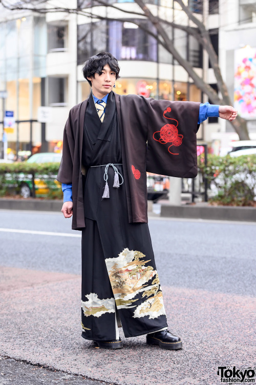 tanuki-kimono: Modern kimono styling seen on @TokyoFashion , showing that yes men can also rock wome