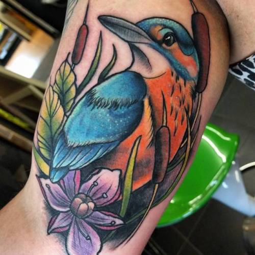 atlantis tattoos on Tumblr: chaos kingfisher!! epic fun thanks tom!! more  like this please. #tattoo #chaostattoo #neotraditional #godfreyatlantis...